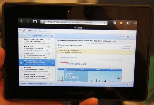 BlackBerry PlayBook Gmail / Email
